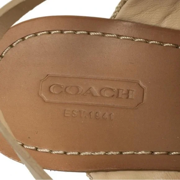 Coach Beige Wedge Sandals - Picture 3 of 6